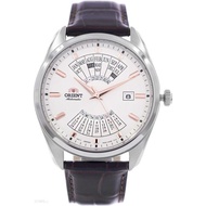 [Powermatic] Orient RA-BA0005S RA-BA0005S10B Multi-Year Calendar White Dial Leather Strap Date Men Watch