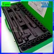 26pcs 8-32mm 1/2" Drive Socket Wrench Set (6 point) [T&W Hardware]