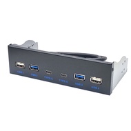 USB 3.0 Front Panel for Desktop 5.25In CD-ROM Drive Bay USB3.0/3.2 19Pin USB2.0 9Pin to 2x USB Type 