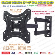 FULL MOTION BRACKET X200 TV CURVE FLAT LCD LED 17 24 32 33 34 37 42 IN