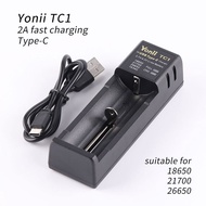 Yonii TC1 Battery Charger 2A Charing TYPE-C Suitable for 18650 26650 21700 14500 18350 20350 battery