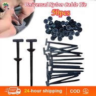 50pcs Zip Ties, Buckles, Through Pins, Car Repair, Black Nylon Universal Zip Ties