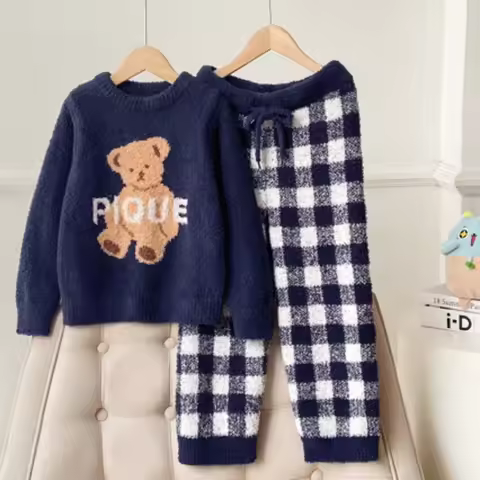 Gelato Pique Homme Gp New Year Cute Christmas Bear Kids' Unisex Home Pajamas Warm Set