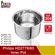 Philips HD2778 Inner Pot. 6 Litres Capacity.Stainless Steel. Use for Philips HD2137, HD2237, HD2178, HD2145.