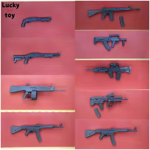 MK-18 UMP45 SMG RPK MP7 AK74M SCAR M24 L22 1/12 Scale Plastic Mini Gun Accessory Model for 6in Shf F