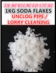 1KG SODA Powder SODA Flakes (Fineness) Soda Flake soda Api 1kg for Unclog Pipe Drain and Kitchen Sink Clog / Cleaning Purpose