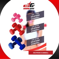 sport ♦Desire Gym Vinyl Ladies Dumbbell 1 kg x 2 & 2 kg x 2 Random Color Dumbbell Set Neoprene Dumbb