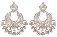 Touchstone Indian Bollywood Desire Tribal Boho Chic Moon Chandbaali Theme Designer Earrings For Wome