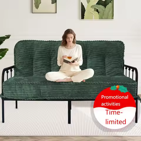 8 Inches Futon Mattress Queen Size, Extra Thick Futons Sofa Couch Bed with Strap Design, Japanese Fl