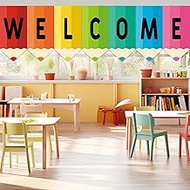 gisgfim 7Pcs Colorful Pencil Classroom Welcome Curtains Back to School Window Curtains for Kindergar