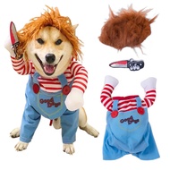 Funny Pet Dog Cat Costume Chucky Deadly Doll Cosplay Fancy Dress Party AN7F