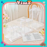 Transparent Plastic Mica Box for Flower Gifts, Cakes, Cakes, Square Bowls with Ribbons in Many Sizes