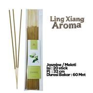 Hio Aromatherapy Incense LING XIANG AROMA Jasmine/Jasmine - 20 Sticks Full Cold Ash Dip