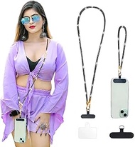 3 in 1 Convertible Crystal Lanyard with Crossbody, Neck and Wrist Options, Bling Phone Strap with Te