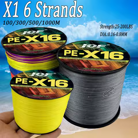 16 Strands Braided Fishing Line X16 Super Strong 25/40/80/100/125/140/161/200LBS HollowCore 100-1000