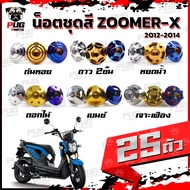 น็อตชุดสีZoomer X ปี 2012-2014 (1ชุด=25 ตัว) น็อตชุดสีซูมเมอร์ น็อตZoomer น็อตเฟรมZoomerX น็อสแตนเลส (ZoomerX)