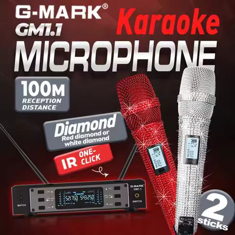 Luxury Diamond Wireless Mic for Performers Studio-Quality Sound G-MARK SKM9000 Stage System Featurin