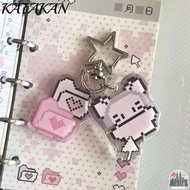 KATAKAN Anime Keychains, Pixel Anti-lost Bag Pendant Decoration, Y2K Style Bunny Y2K Keyring For Gir