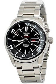 (Seiko Watches) Seiko 5 Sports Automatic SRPB27 Black Dial Stainless Steel Men s Watch-SRPB27K1