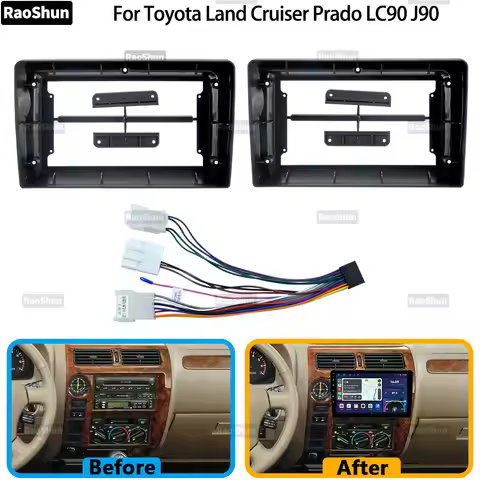 Car Android Radio 9 Inch Frame Fascia For Toyota Land Cruiser Prado LC90 J90 1996-2002 Multimedia Vi