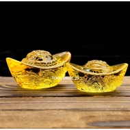 Crystal Dragon Fortune Ornament "Fengsui" Feng Shui ornaments/Yuan Bao Resin Material/Yellow Crystal