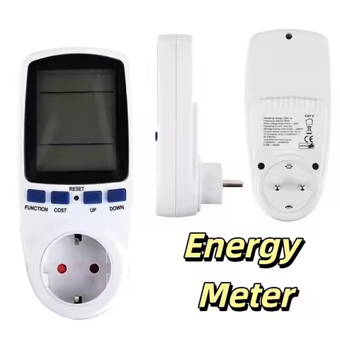 220V 110V Digital LCD Wattmeter Digital Display EU/AU/UK/FR/US Plug AC Power Meter LCD Screen Durabl