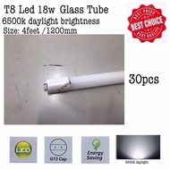 30pcs LED T8 20w 4ft glass tube  3000k (warm white)