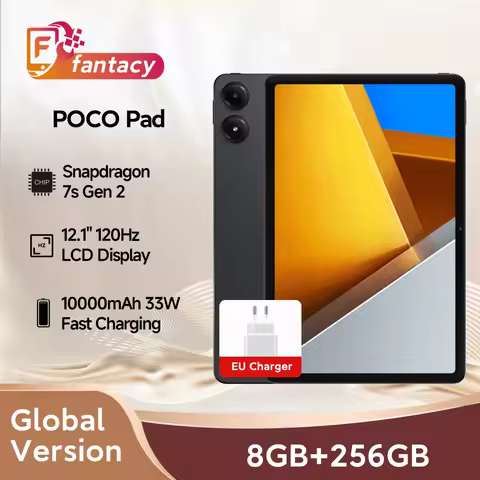 POCO Pad Global Version Tablet 8GB 256GB 10000mAh Snapdragon 7s Gen 2 Octa core 12.1'' 120Hz 2.5K Di