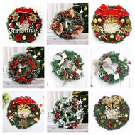 🇸🇬 Local Stock Christmas Wreath Decoration Door Hanging New Rattan Wreath 30cm 40cm Courtyard Hotel 