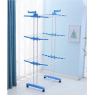 Cloth Hanger And Organizer Rack Wheel Laundry Dryer Rack Ampaian Jemuran Baju 3 Tingkat Boleh Lipat 