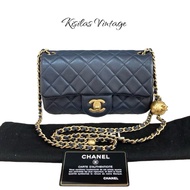 Chanel Lambskin 20cm 藍色金球