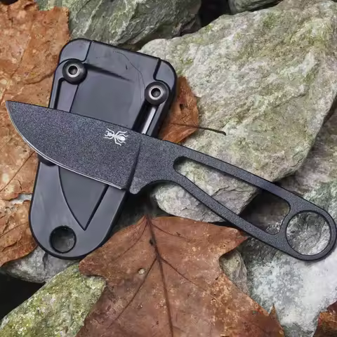 Ant E IZULA 12992 Fixed Blade Knife D2 Blade All Steel Outdoor Camping Survival EDC Tool Necklace wi