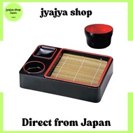 [Shipped from Japan]J-kitchens Soba Bowl Zaru Soba Manyo Ju (with Bottom Plate) Black and Vermilion 