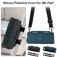 for JBL Flip 7 Portable Bluetooth Speaker Silicone Cover Case, Travel Protective Carrying Holder for