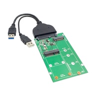 Cablecc USB 3.0 to SATA 22pin 2.5 Hard Disk to 2 in 1 Combo Mini PCI- E 2 Lane M.2 NGFF & mSATA SSD 
