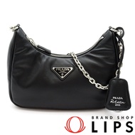 Prada 2005 復刻版納帕皮革單肩包 1BH204 女士納帕皮革單肩包

黑色 [二手]
