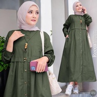 COD - Recca Midi Dress Matt Linen Rami LD 110cm PB 120cm Size M L XL Midi Dress Import Terbaru 2023 Elegan Casual Modern Baju Muslimah Wanita Dress Kekinian Baju Muslim Gamis Remaja Ootd Hijabares Selebgram Pusat Grosir Bandung Gratis Ongkir By EF 8