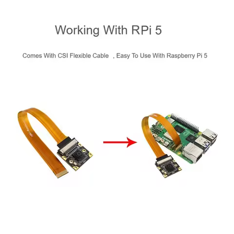8MP IMX219 1080P Camera Module For Raspberry Pi 5, 77° FOV MIPI-CSI Interface, Comes With For Pi5 CS