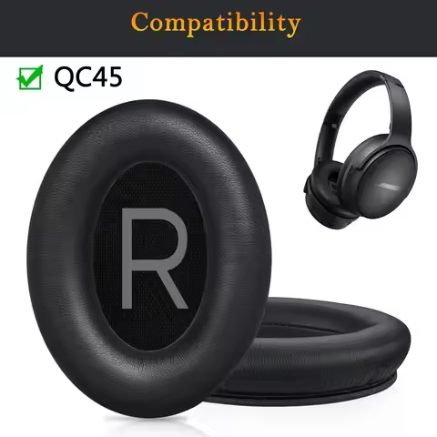 Replacement Ear Pads Cushions for Bose QC45 QuietComfort 45 Headphone Softer Protein Leather Earpads