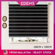 EDENS Modern Home Indoor 180cm Window Zebra Curtain Screen Roller Blind Bidai Zebra Langsir  (180cm x 180cm) ????? ????? - Fulfilled by EDENS