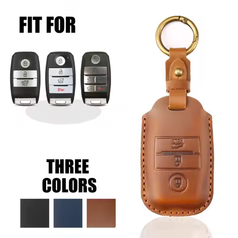 Leather 3 4 Button Car Remote Key Case Cover For Kia Sportage Cerato Optima K2 K3 K4 K5 Rio Picanto 