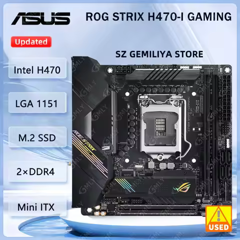 ASUS ROG STRIX H470-I GAMING Mini ITX Motherboard LGA 1200 Intel H470 DDR4 64GB M.2 support Core i3-