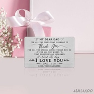 [Haluoo] Engraved Wallet Insert Card Gift Unique Insert Note Card Greeting Card for Christmas Proposal Engagement Papa Dad
