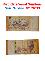 Duit Lama Extremely rare collectible and valuable Tarikh Harijadi 24hb March 1992 Malaysia RM20 Bank