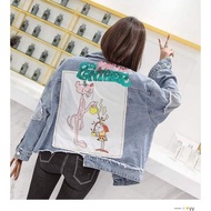 Jeans Jacket Pink Panther Sequin Back