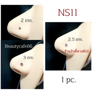 NS11 *1pc.* Purple Gemstone Nose Jewels Stem 0.8 * 7 mm. Stainless 316L Hypoallergenic Wearable Stud