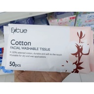 Excue Cotton Facial Washable Tissue (50pcs)