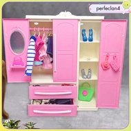 [Perfeclan4] Doll Closet Doll Clothes Organiser, Doll Armoire Clothes Storage for Doll Clothes