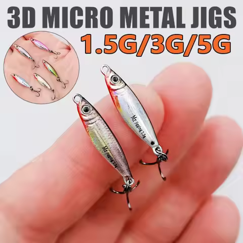 1.5g 3g 5g Micro VIB Lure Mini Metal Spoon Ultra Light 3D Eyes Flash Finish for Trout Panfish Stream