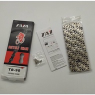 Taiwan Made TAYA Daya 9-Speed Bicycle Chain TB-90 (Silver Black) With Quick Buckle 116L Regardless O